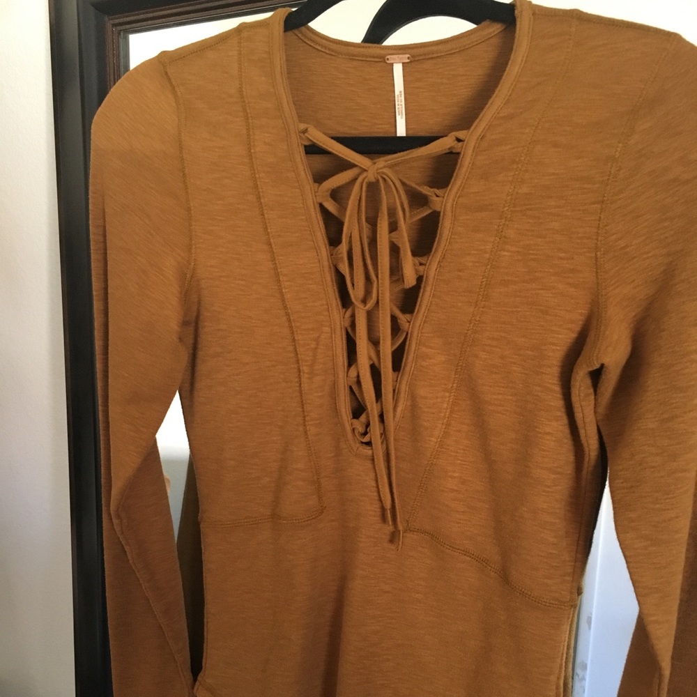 Free People Lucky Lace-up Top